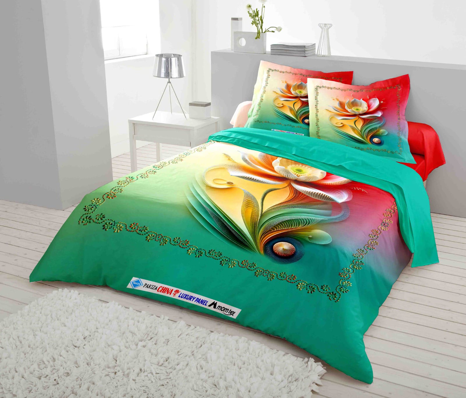 PAKIZA CHINA COTTON PANEL BEDSHEET