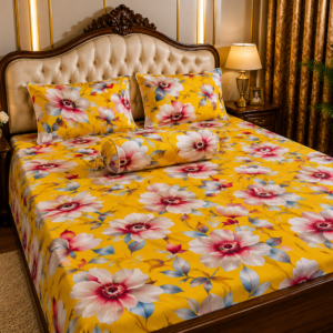Luxury Printed Cotton Bedsheet | Double Bed Sheet with Pillow Cover