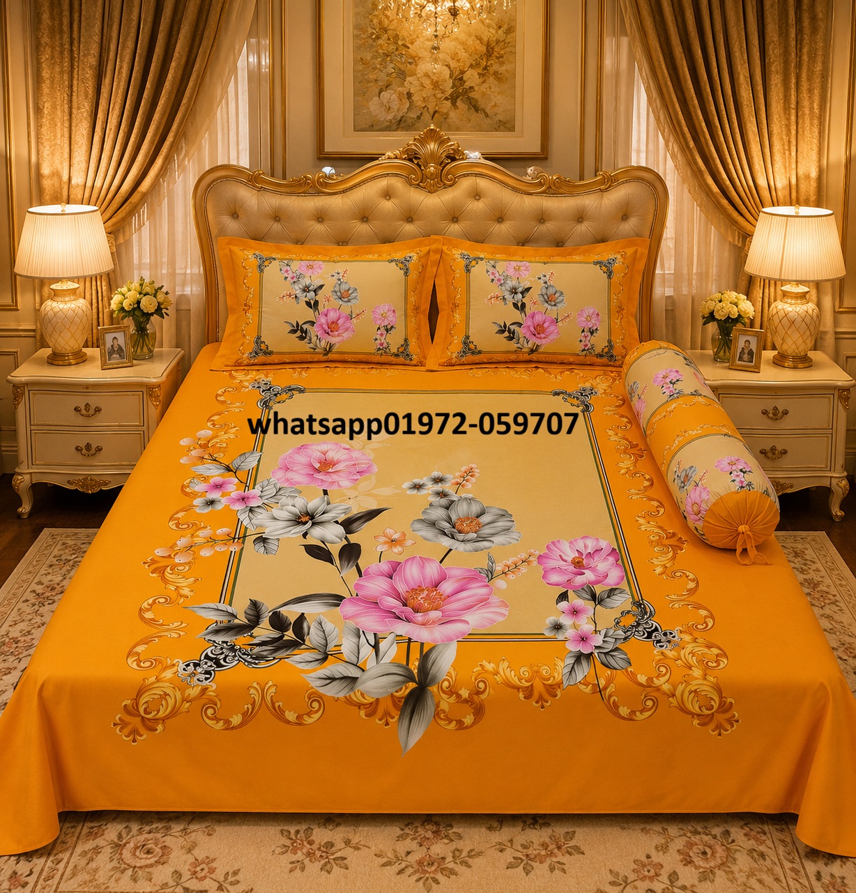 luxury cotton panel bedsheet in low price